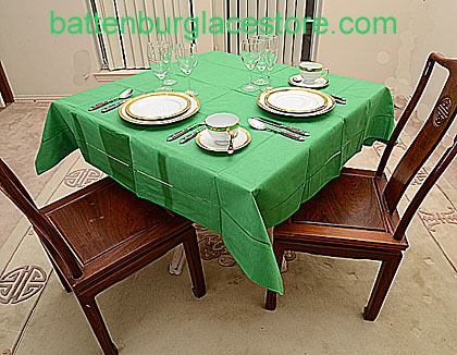 Square Tablecloth.MINT GREEN color. 54 inches square - Click Image to Close